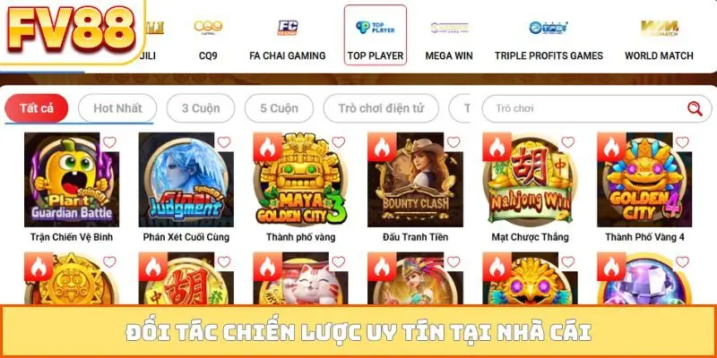 Đối tác chiến lược uy tín tại nhà cái