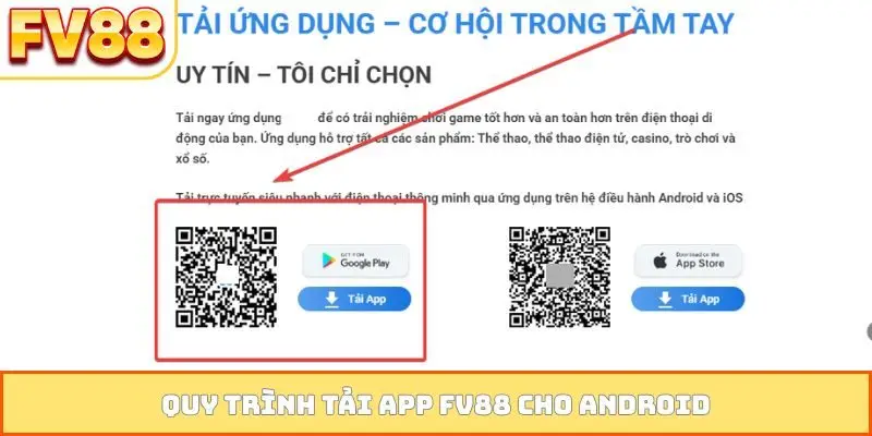 Quy trình tải app FV88 cho Android